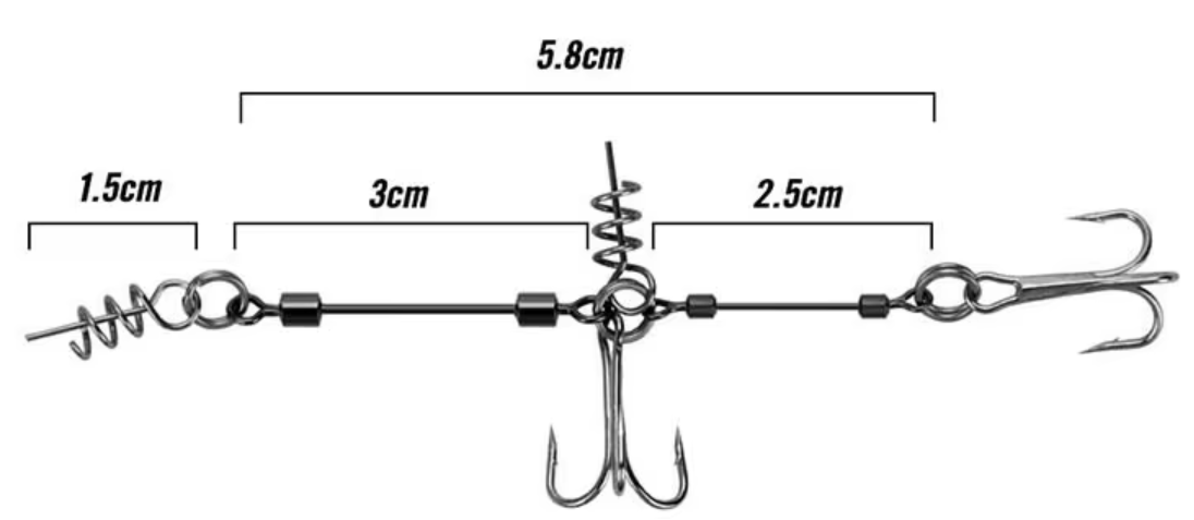 Kit montage leurre / vif carnassier - double hameçons triples
