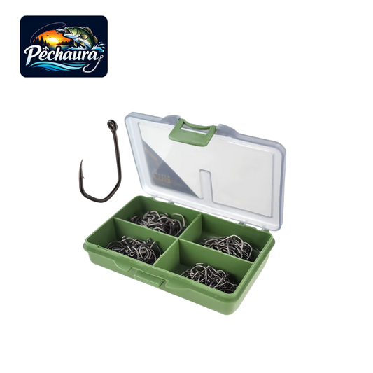 Boite 200 hameçons avec ardillon et œillet X611
