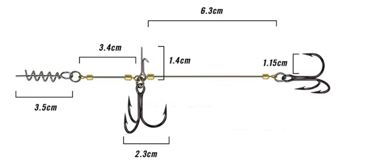 Kit montage leurre / vif carnassier - double hameçons triples