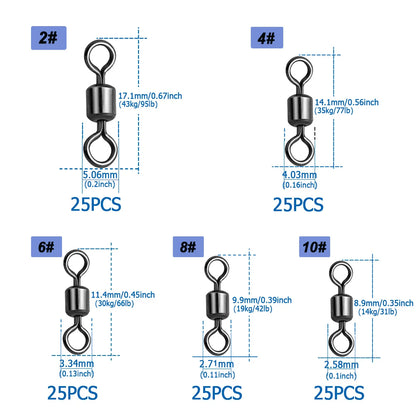 Ensembles émerillons - 2-12 ; 100 / 125 / 250 pcs